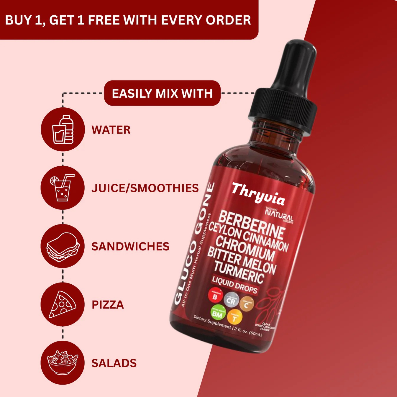 Thryvia Berberine Ceylon Cinnamon Liquid Drops