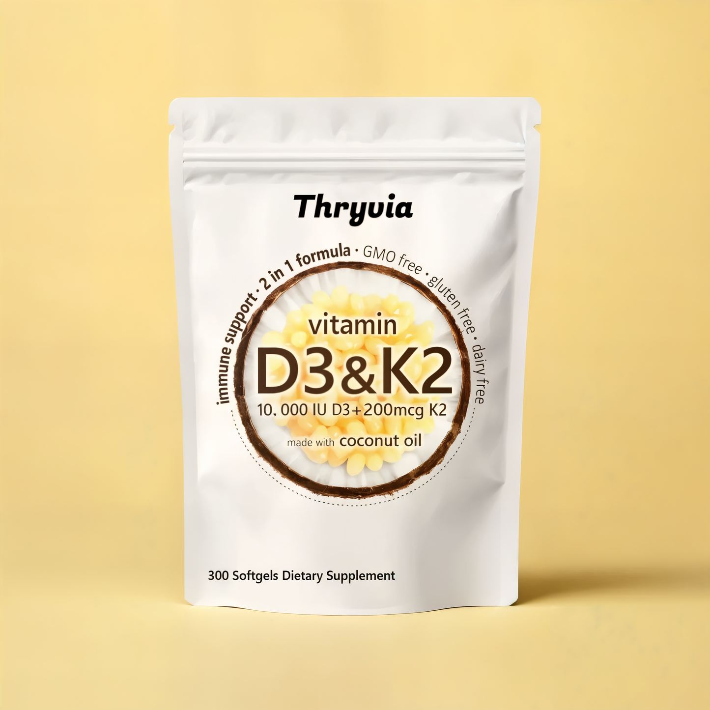 Thryvia Vitamin D3 & K2 Softgels